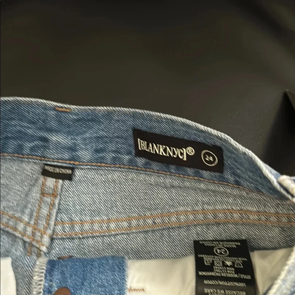 Nordstrom BLANKNYC high rise distressed denim shorts Hollyweird color - Picture 4 of 7